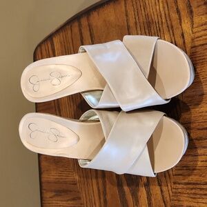 Jessica Simpson tan platform sandals